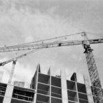 Vertical integration in real estate visual showing connected architecture, engineering, construction, and management workflow.